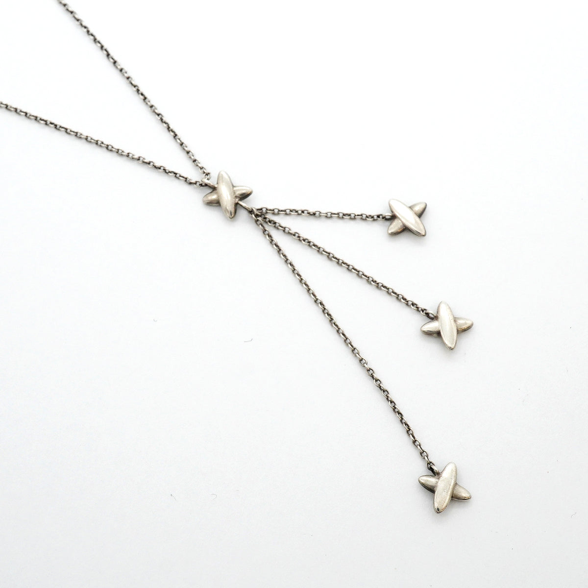 【6jgb0659】ティファニー ネックレス シグネチャートリプル/ドロップ シルバー925【中古】レディース