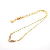 【6jgb0661】クリスチャンディオール ネックレス GPメッキ ラインストーン ゴールド【中古】レディース