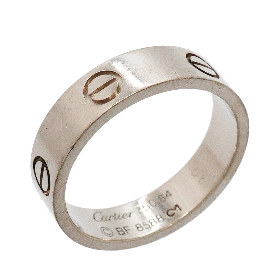 【6jgb0666】カルティエ リング ラブ K18WG ホワイトゴールド ＃64【中古】メンズ