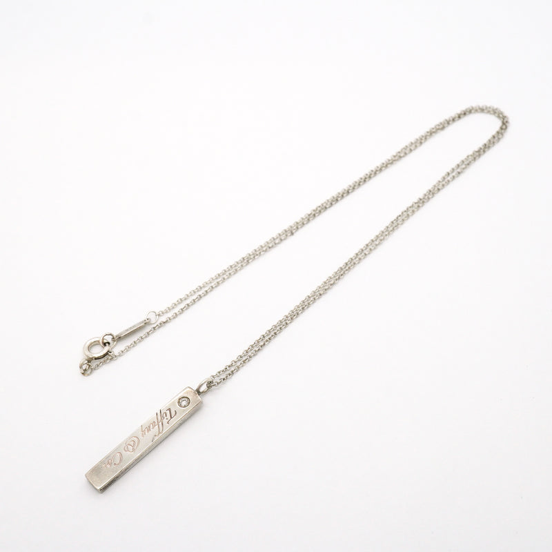 【6jgb0669】ティファニー ネックレス ノーツ/バー 1PD シルバー925 ダイヤモンド【中古】レディース