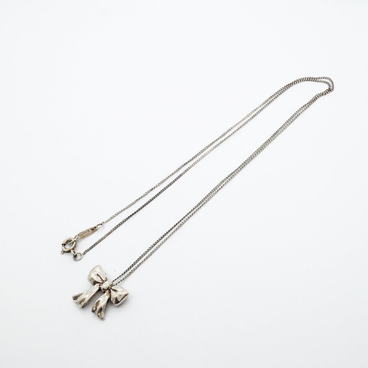 【6jgb0672】ティファニー ネックレス リボン シルバー925【中古】レディース