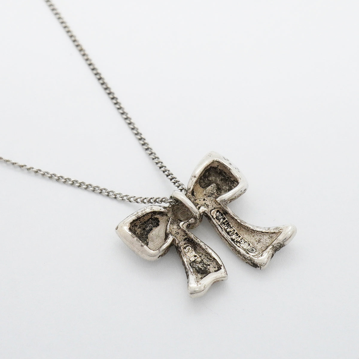 【6jgb0672】ティファニー ネックレス リボン シルバー925【中古】レディース