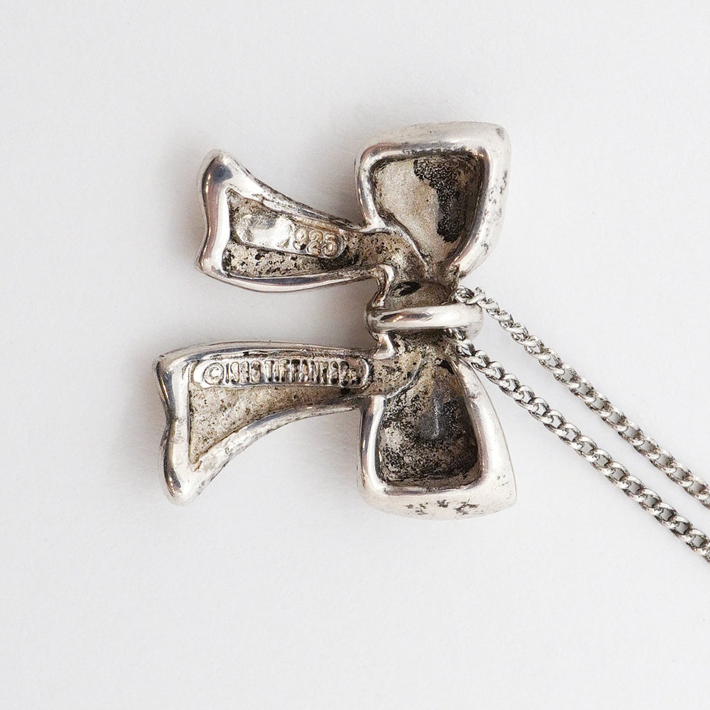 【6jgb0672】ティファニー ネックレス リボン シルバー925【中古】レディース