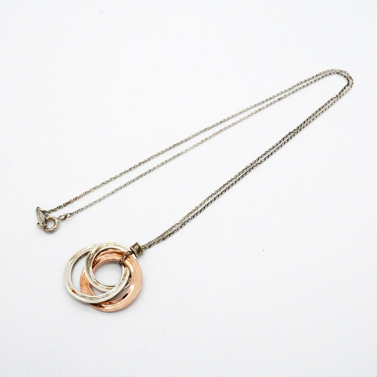 【6jgb0680-k】ティファニー ネックレス 1837/インターロッキング シルバー925 ルベドメタル【中古】レディース