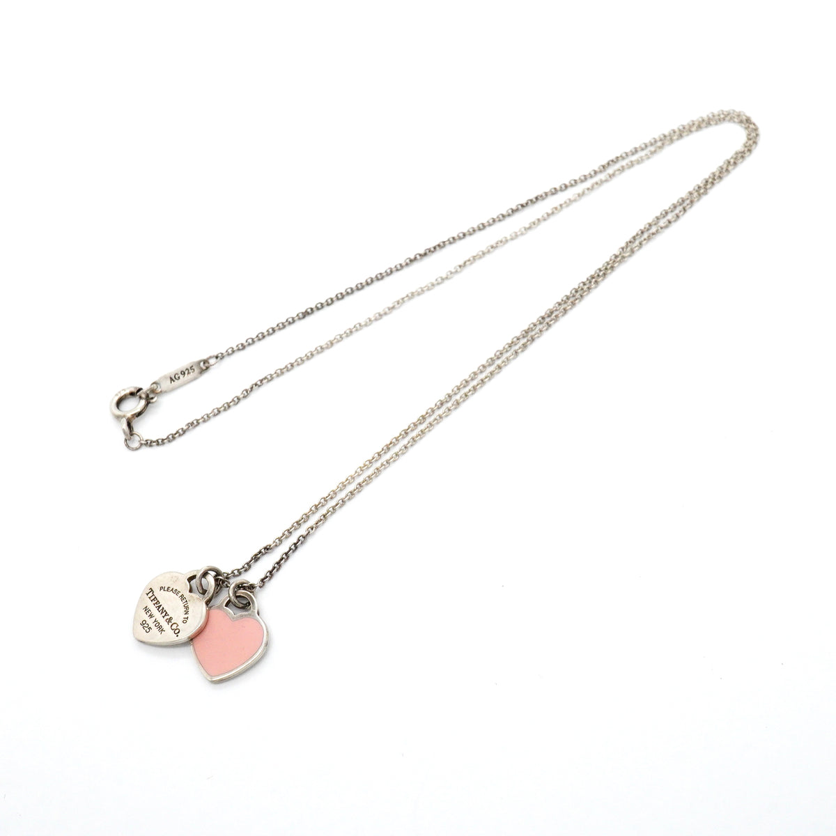 【6jgb0682-k】ティファニー ネックレス ダブルリターントゥハート シルバー925 ピンク【中古】レディース