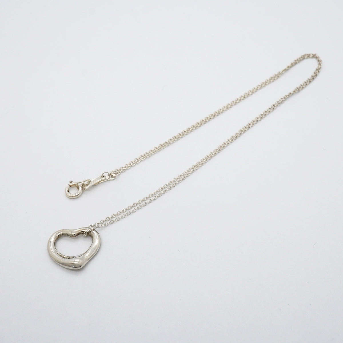 【6jgb0683-k】ティファニー ネックレス オープンハート シルバー925【中古】レディース
