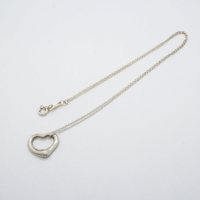 【6jgb0683-k】ティファニー ネックレス オープンハート シルバー925【中古】レディース