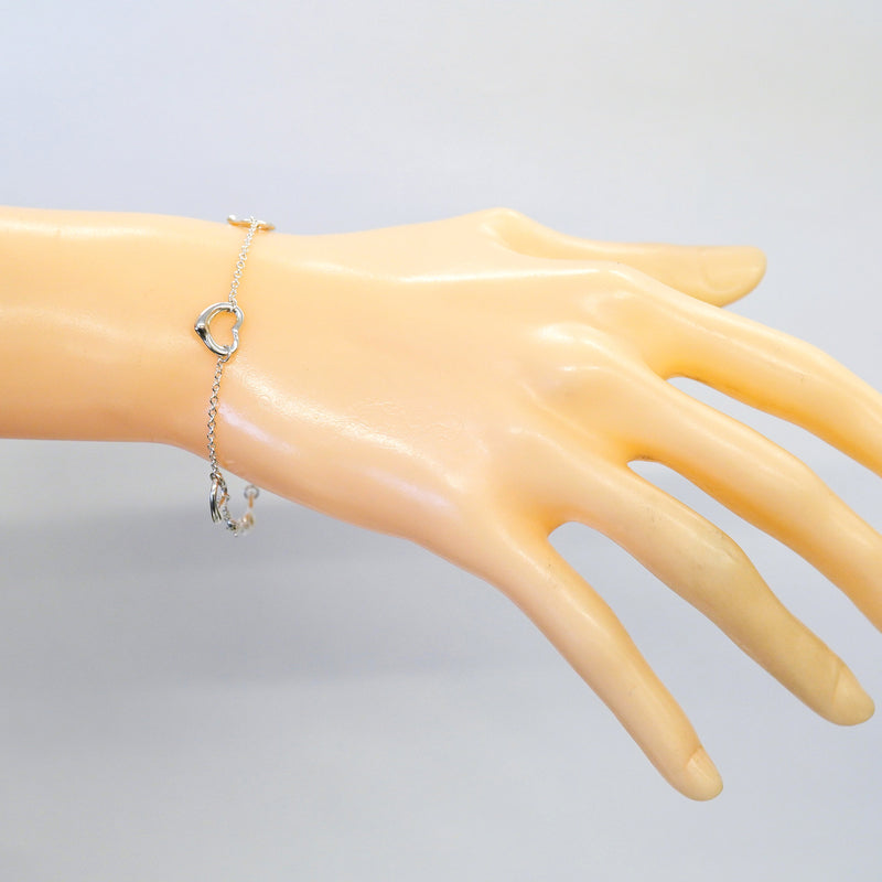 【6jgb0692-k】ティファニー ブレスレット オープンハート 5P シルバー925【中古】レディース