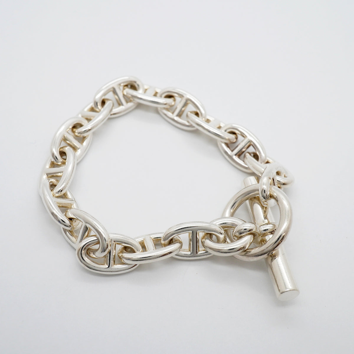 【6jgb0700】エルメス ブレスレット シェーヌダンクル MM 15コマ シルバー925【中古】レディース