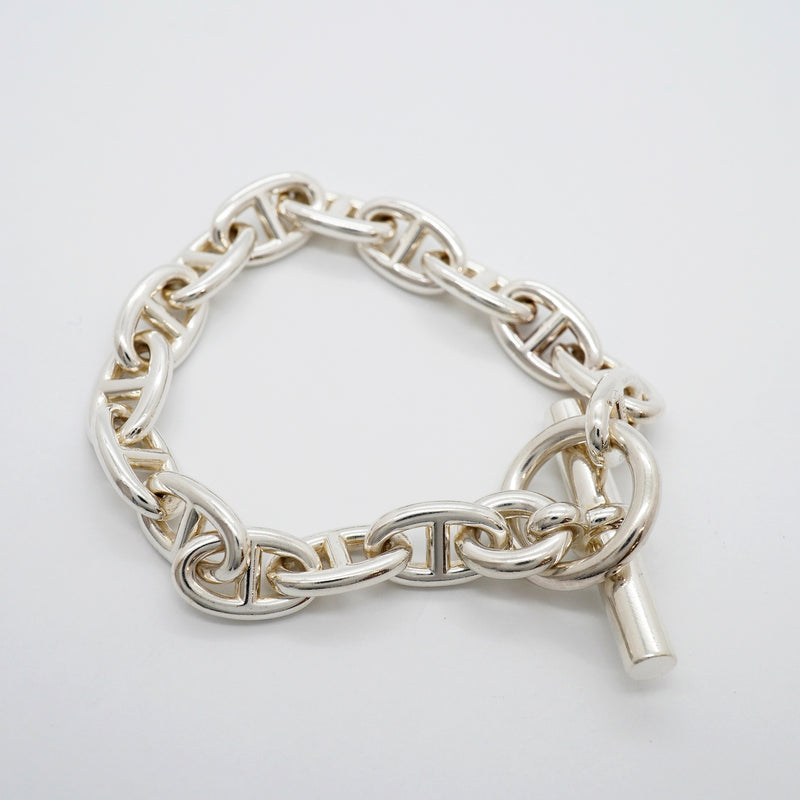 【6jgb0700】エルメス ブレスレット シェーヌダンクル MM 15コマ シルバー925【中古】レディース