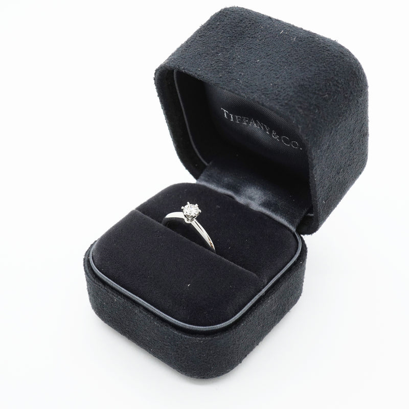 【6jgb0703】ティファニー リング ソリティア 1PD Pt950 プラチナ ダイヤモンド 0.25ct 8.5号【中古】レディース