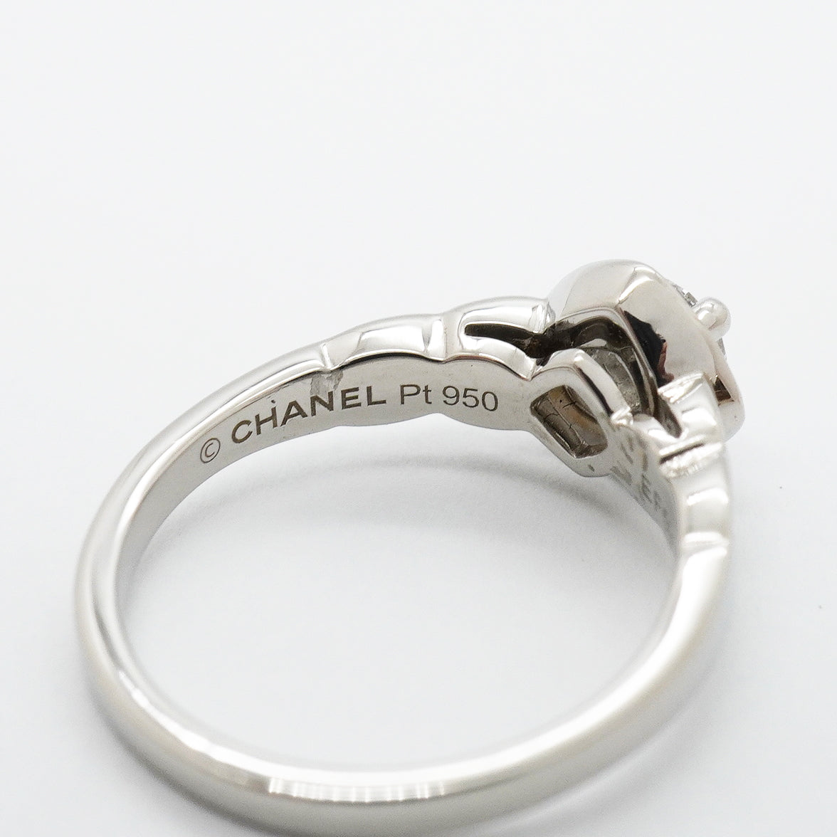 【6jgb0718】シャネル リング ココクラッシュ Pt950 プラチナ ダイヤモンド ＃48【中古】レディース
