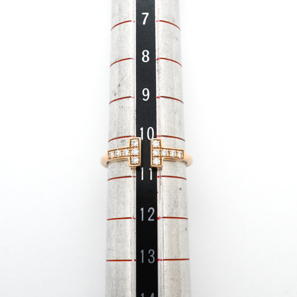 【6jgb0719】ティファニー リング Tワイヤー K18PG ピンクゴールド ダイヤモンド 10.5号【中古】レディース