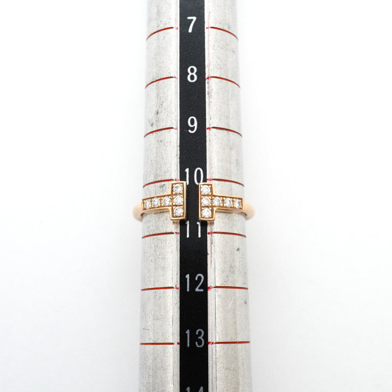 【6jgb0719】ティファニー リング Tワイヤー K18PG ピンクゴールド ダイヤモンド 10.5号【中古】レディース