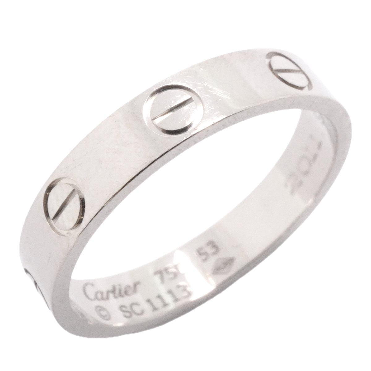 【6jgb0721】カルティエ リング ミニラブ K18WG ホワイトゴールド ＃53【中古】レディース