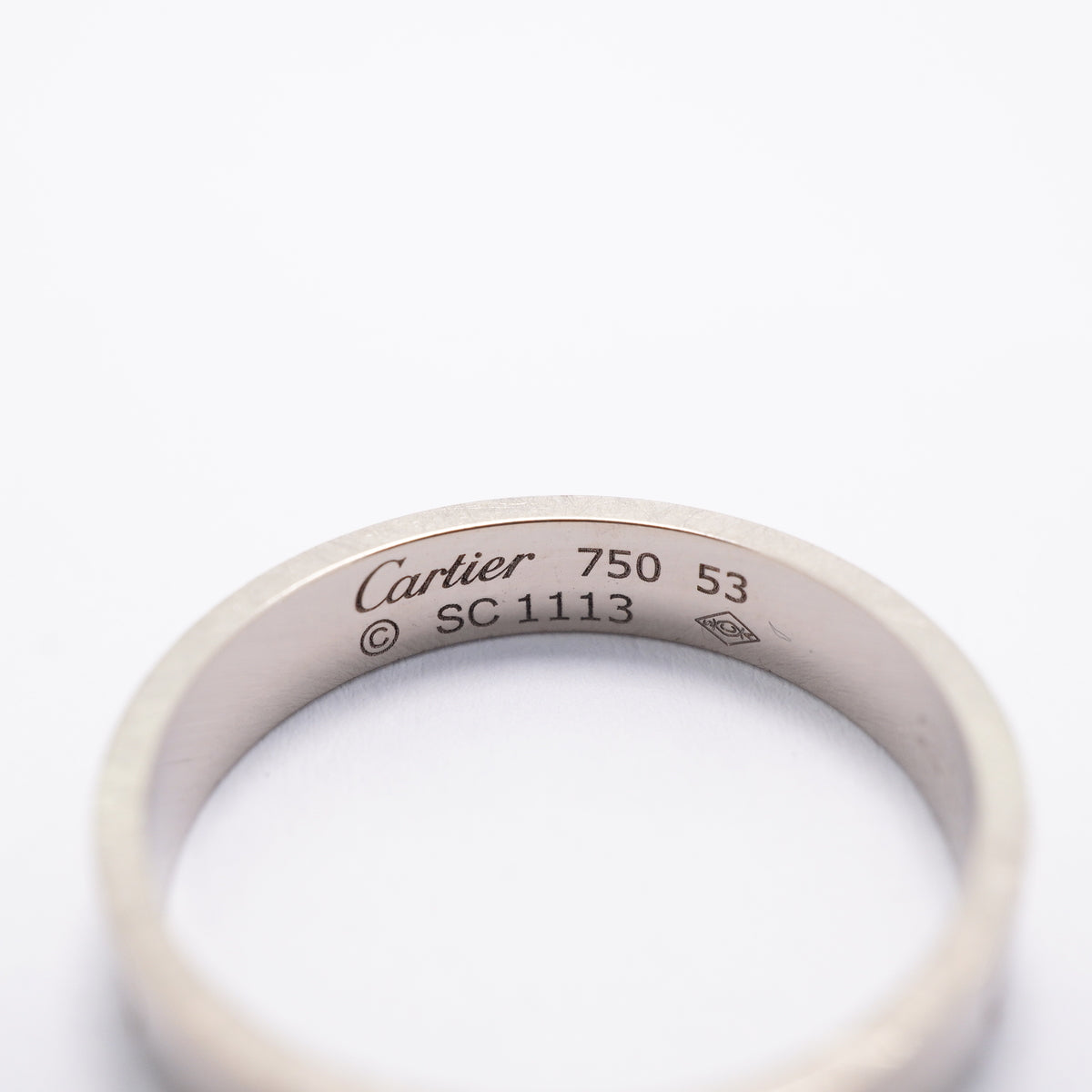 【6jgb0721】カルティエ リング ミニラブ K18WG ホワイトゴールド ＃53【中古】レディース