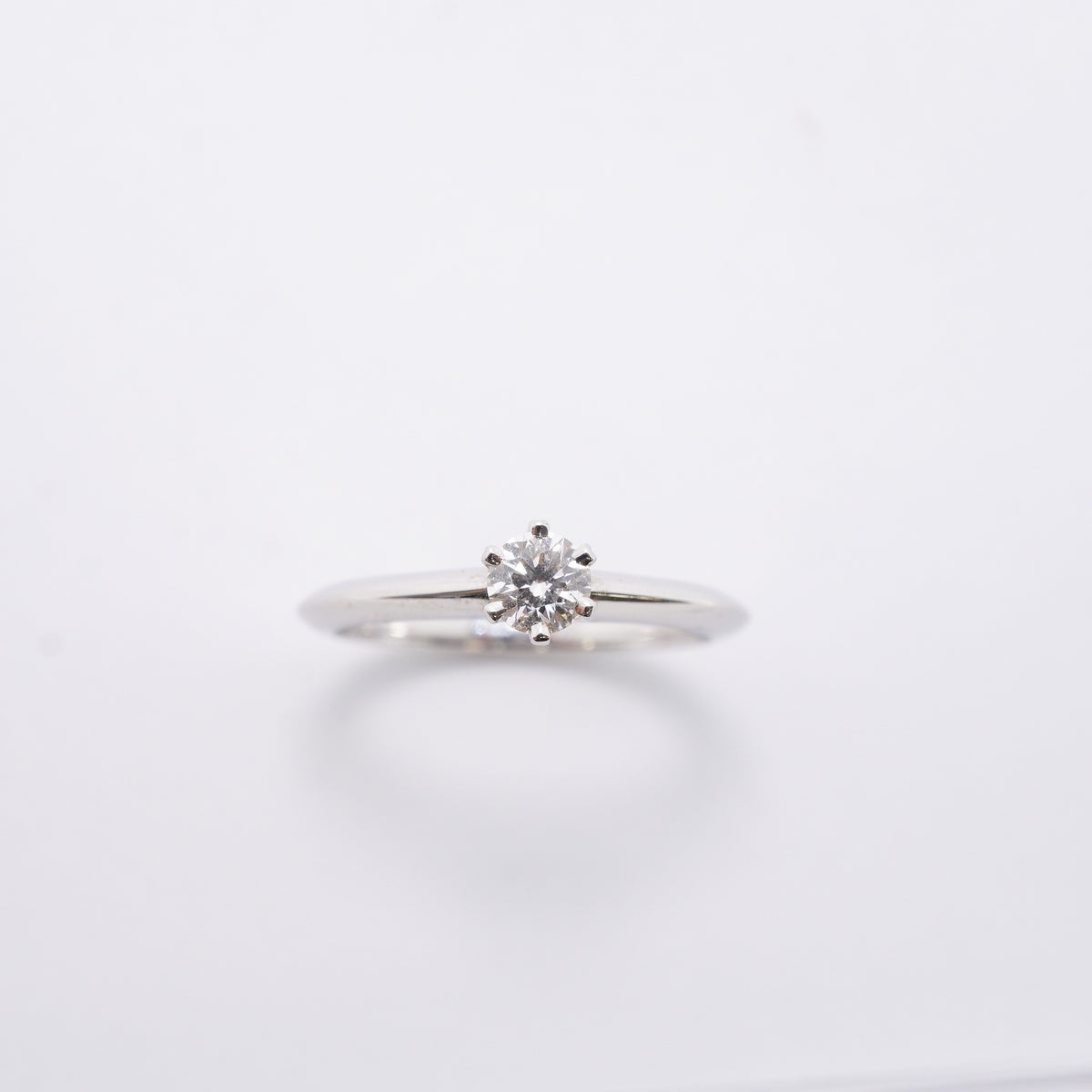 【6jgb0726】ティファニー リング ソリティア 1PD Pt950 プラチナ ダイヤモンド 0.22ct 10号【中古】レディース