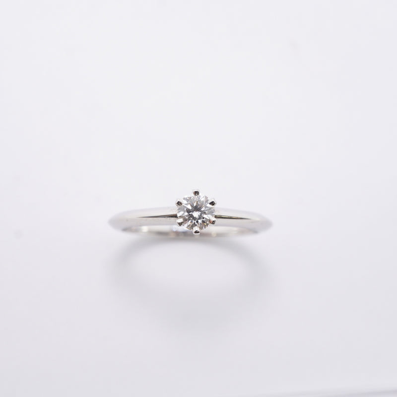 【6jgb0726】ティファニー リング ソリティア 1PD Pt950 プラチナ ダイヤモンド 0.22ct 10号【中古】レディース