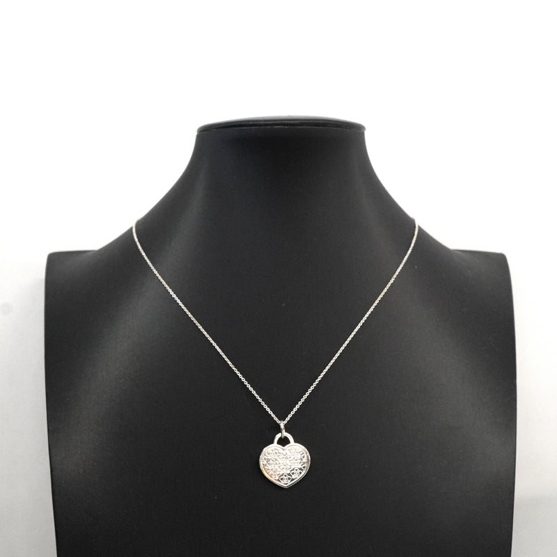 【6jgb0731-k】ティファニー ネックレス GO WOMEN ハートモチーフ シルバー925【中古】レディース