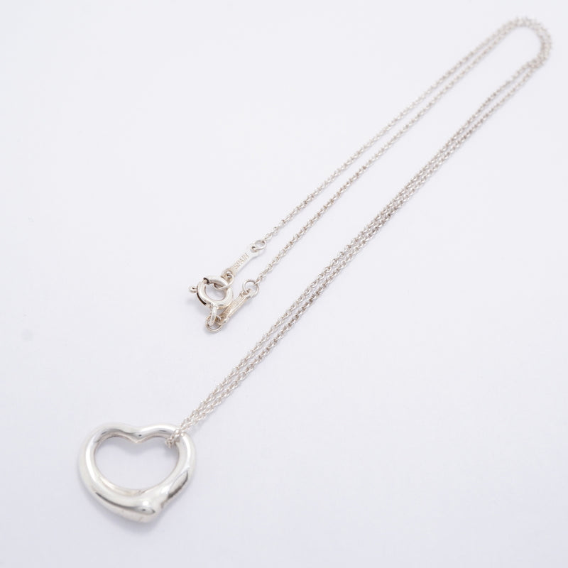 【6jgb0732-k】ティファニー ネックレス オープンハート シルバー925【中古】レディース