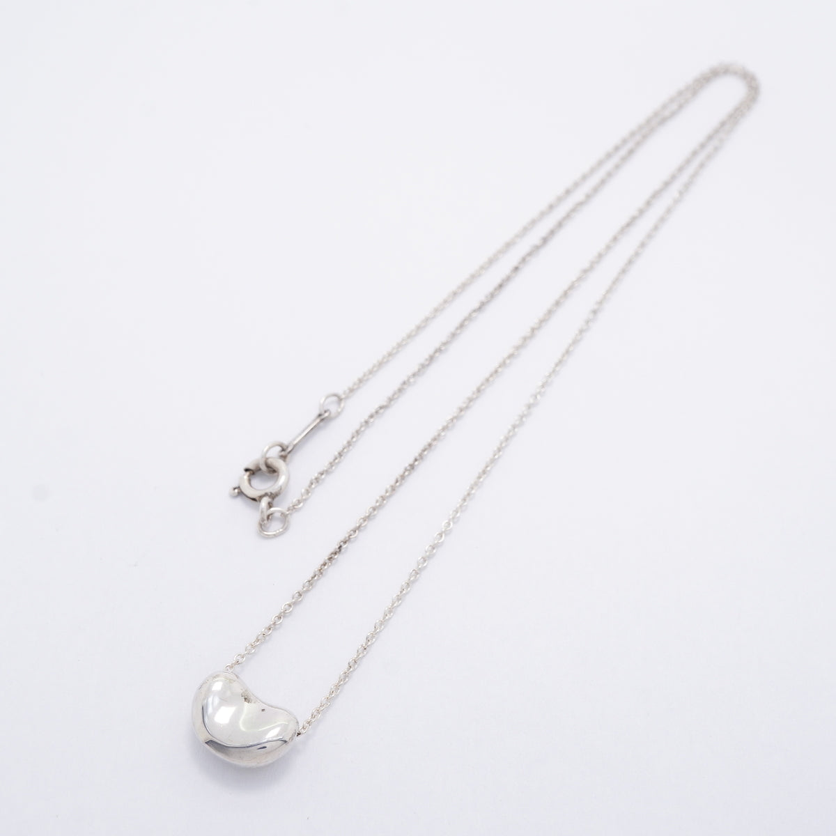 【6jgb0740-k】ティファニー ネックレス ビーン シルバー925【中古】レディース