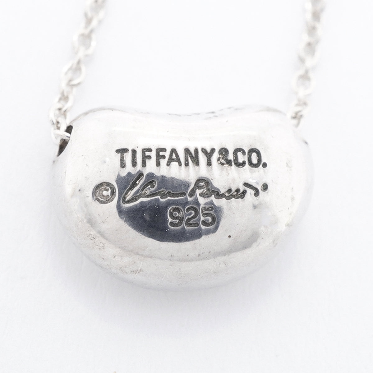 【6jgb0740-k】ティファニー ネックレス ビーン シルバー925【中古】レディース