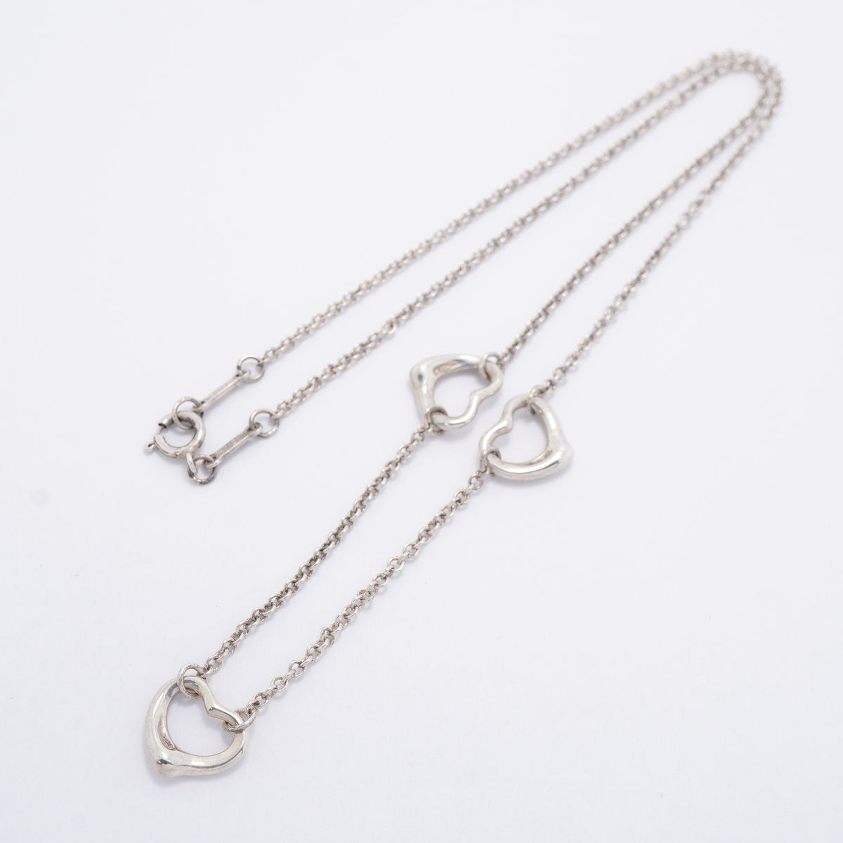 【6jgb0743-k】ティファニー ネックレス オープンハート 3P シルバー925【中古】レディース