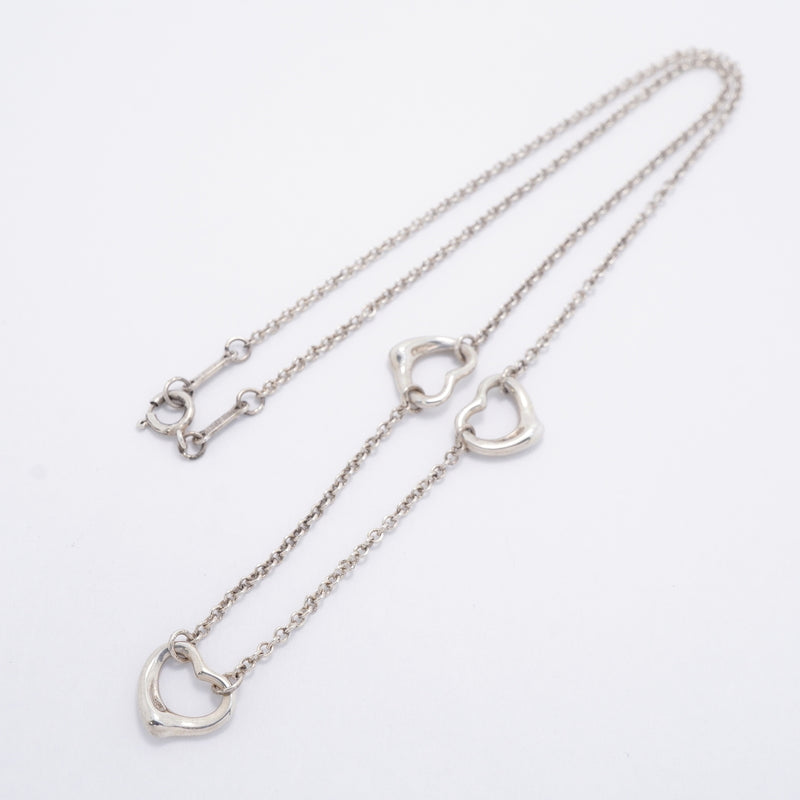 【6jgb0743-k】ティファニー ネックレス オープンハート 3P シルバー925【中古】レディース