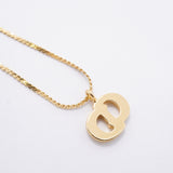 【6jgb0745-k】クリスチャンディオール ネックレス CDロゴ GPメッキ ラインストーン ゴールド【中古】レディース