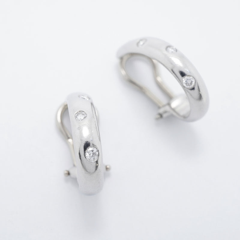 【6jgb0748】ティファニー イヤリング ドッツ Pt950 プラチナ ダイヤモンド【中古】レディース
