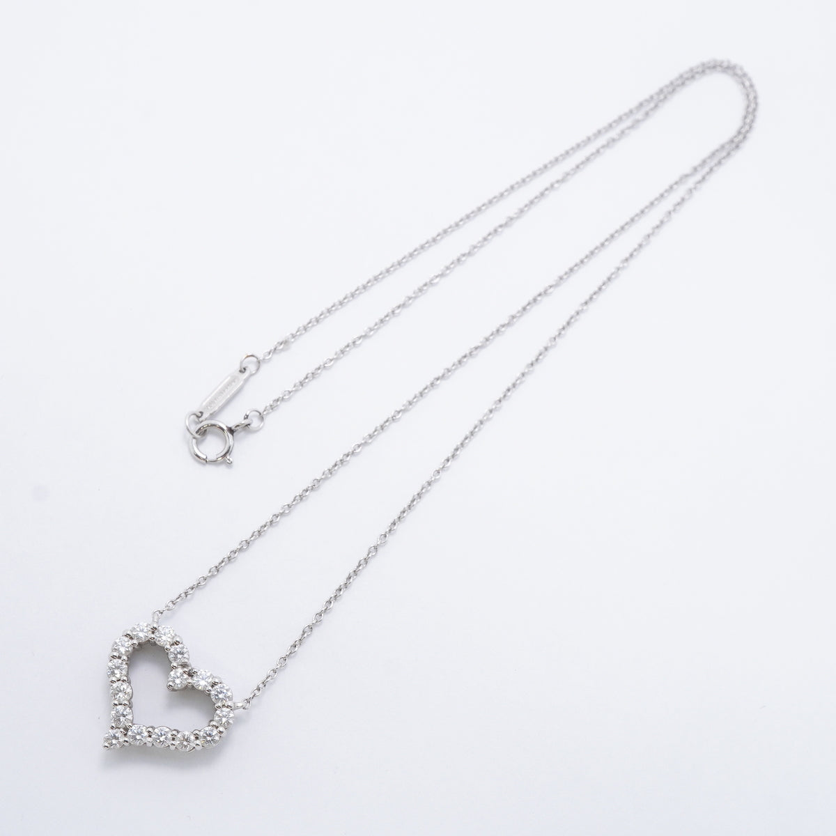 【6jgb0750】ティファニー ネックレス センチメンタルハート Pt950 プラチナ ダイヤモンド【中古】レディース