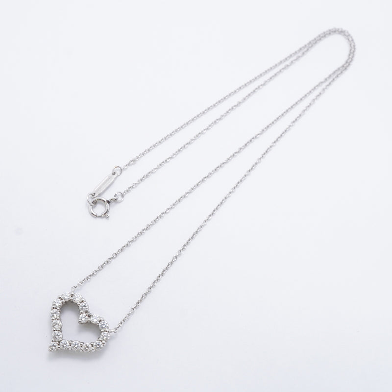 【6jgb0750】ティファニー ネックレス センチメンタルハート Pt950 プラチナ ダイヤモンド【中古】レディース