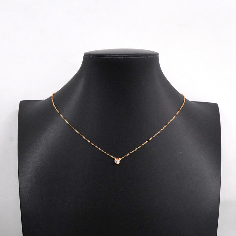 【6jgb0751】ティファニー ネックレス バイザヤード 1PD K18PG ピンクゴールド ダイヤモンド 0.10ct【中古】レディース