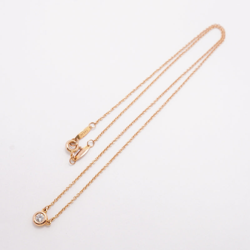 【6jgb0751】ティファニー ネックレス バイザヤード 1PD K18PG ピンクゴールド ダイヤモンド 0.10ct【中古】レディース
