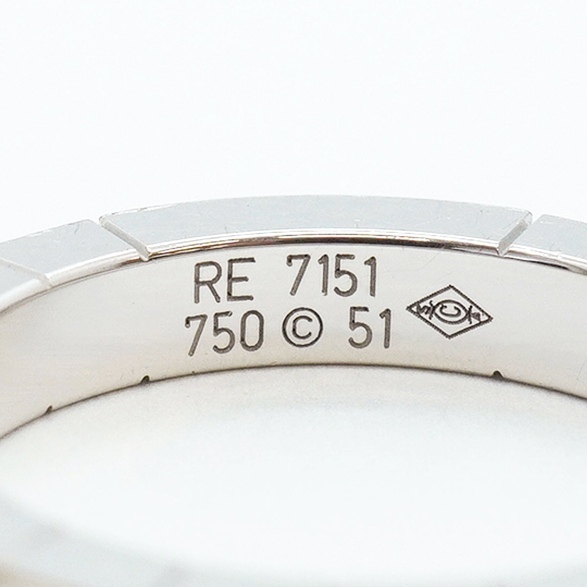 【6jgb0765】カルティエ リング ラニエール K18WG ホワイトゴールド ＃51【中古】レディース