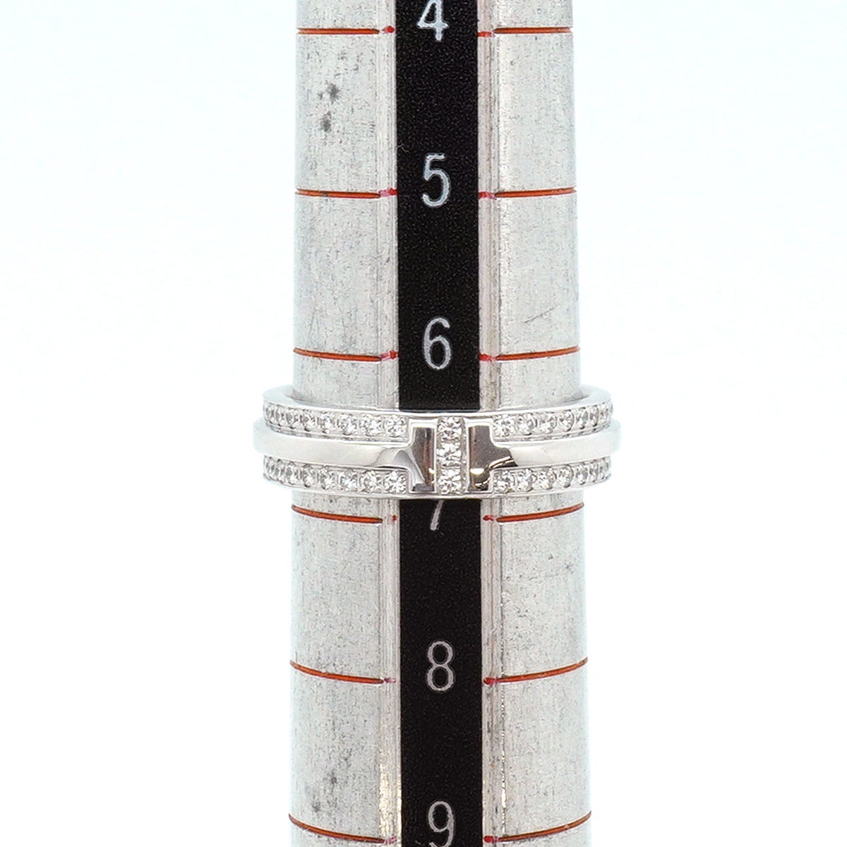 【6jgb0766】ティファニー リング Tナロー K18WG ホワイトゴールド ダイヤモンド 6.5号【中古】レディース