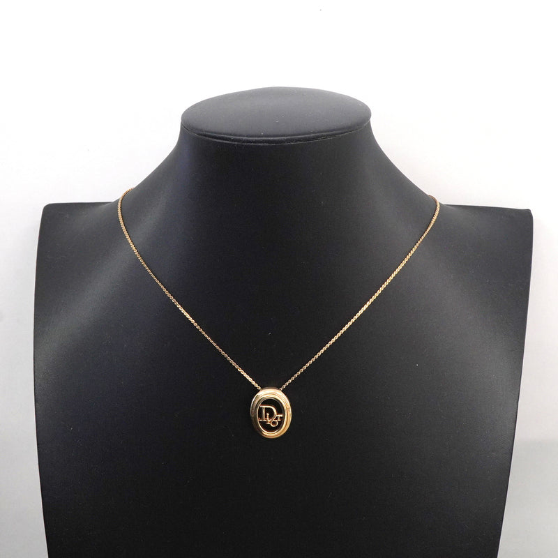 【6jgb0774-k】クリスチャンディオール ネックレス ディオールロゴ GPメッキ ゴールド【中古】レディース
