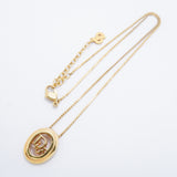 【6jgb0774-k】クリスチャンディオール ネックレス ディオールロゴ GPメッキ ゴールド【中古】レディース