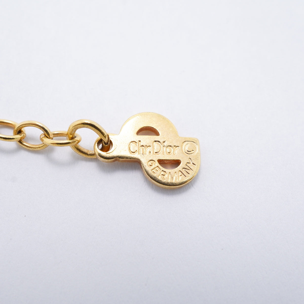 【6jgb0774-k】クリスチャンディオール ネックレス ディオールロゴ GPメッキ ゴールド【中古】レディース