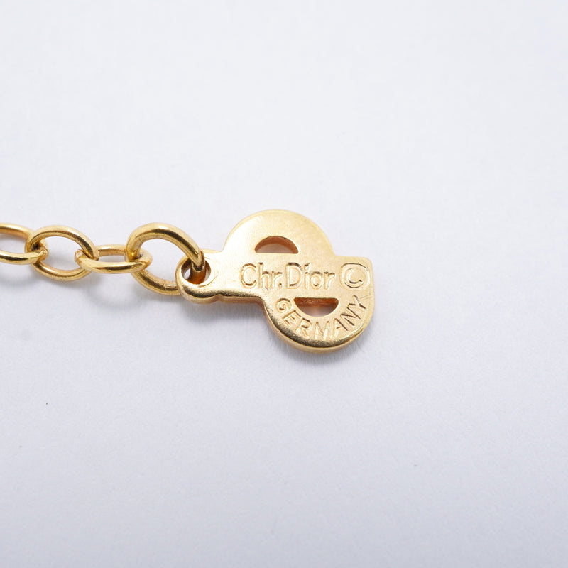 【6jgb0774-k】クリスチャンディオール ネックレス ディオールロゴ GPメッキ ゴールド【中古】レディース