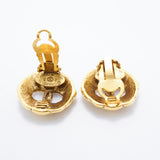 【6jgb0775-k】シャネル イヤリング ヴィンテージ ココマーク 丸型 サークル GPメッキ ゴールド【中古】レディース