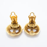 【6jgb0775-k】シャネル イヤリング ヴィンテージ ココマーク 丸型 サークル GPメッキ ゴールド【中古】レディース