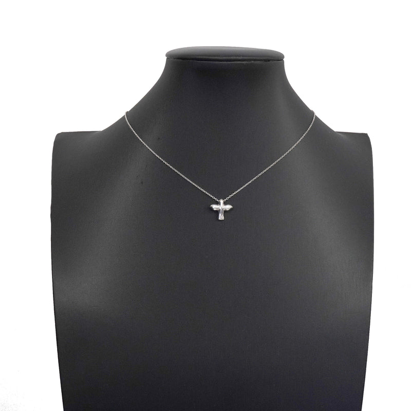 【6jgb0781】ティファニー ネックレス バードクロス シルバー925【中古】レディース