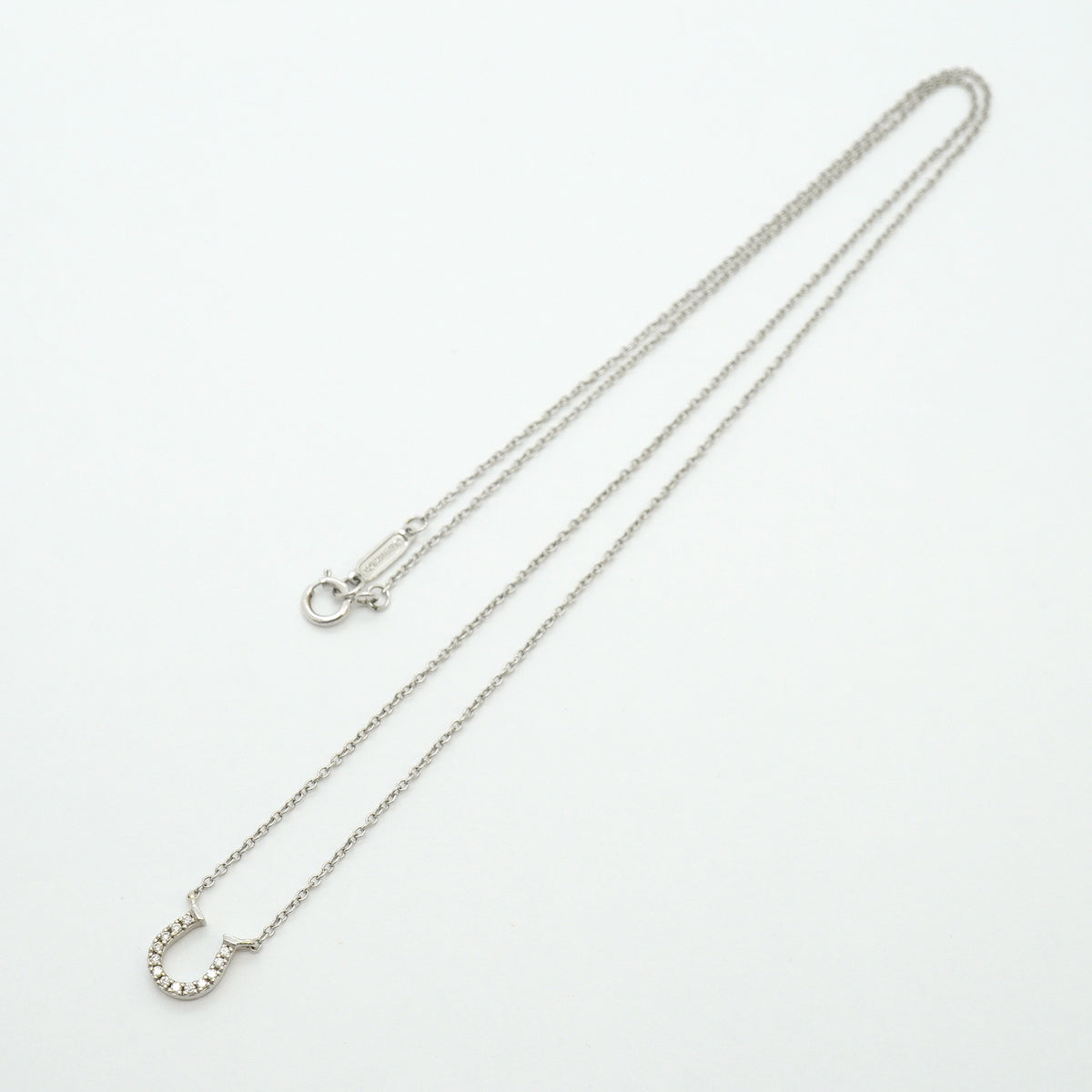 【6jgb0783】ティファニー ネックレス メトロ/ホースシュー K18WG ホワイトゴールド ダイヤモンド【中古】レディース