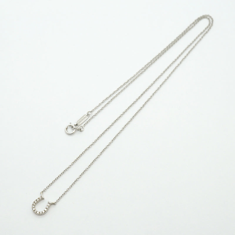 【6jgb0783】ティファニー ネックレス メトロ/ホースシュー K18WG ホワイトゴールド ダイヤモンド【中古】レディース