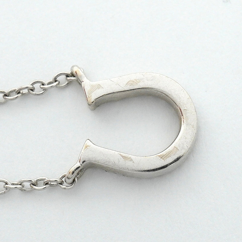 【6jgb0783】ティファニー ネックレス メトロ/ホースシュー K18WG ホワイトゴールド ダイヤモンド【中古】レディース