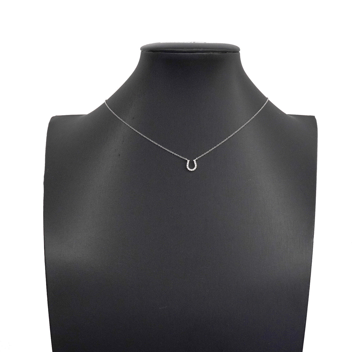 【6jgb0783】ティファニー ネックレス メトロ/ホースシュー K18WG ホワイトゴールド ダイヤモンド【中古】レディース