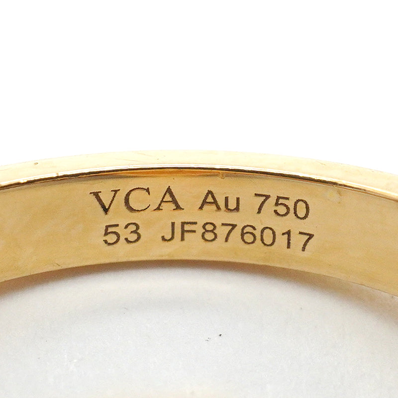 【6jgb0787】ヴァンクリーフ＆アーペル リング ヴィンテージ アルハンブラ ギヨシェ K18YG イエローゴールド ＃53【中古】レディース