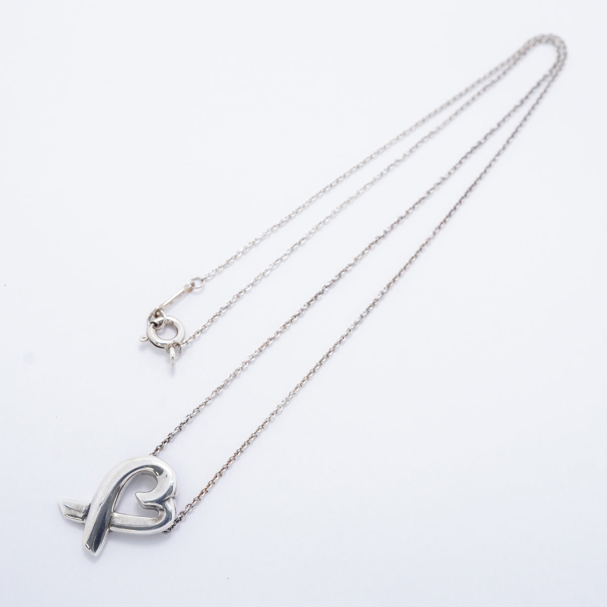 【6jgb0793-k】ティファニー ネックレス ラビングハート シルバー925【中古】レディース