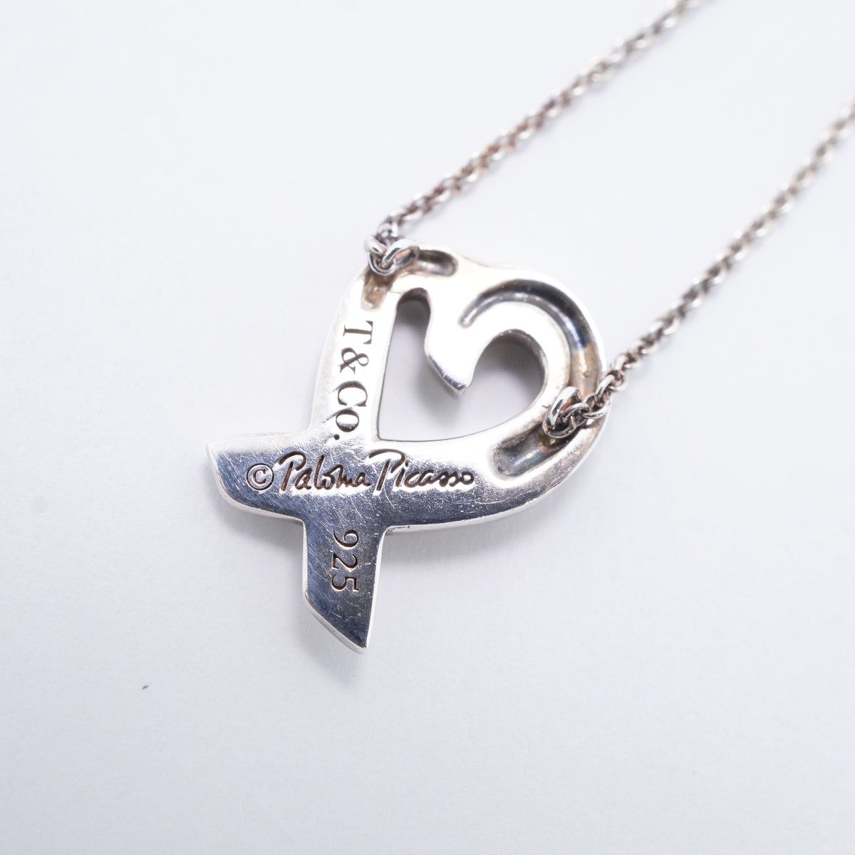 【6jgb0793-k】ティファニー ネックレス ラビングハート シルバー925【中古】レディース